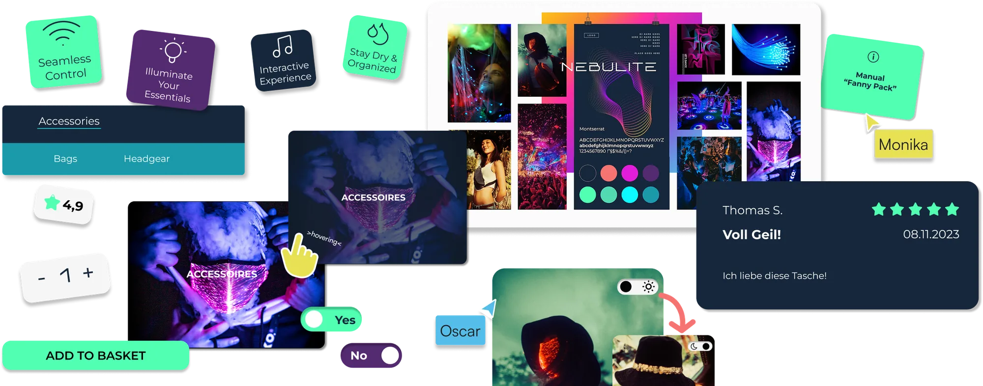 Moodboard und Style Tile für Nebulite